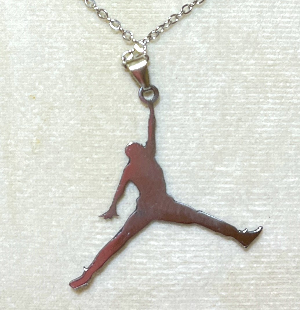 گردنبند بسکتبال NBA طرح جردن Jumpman نقرهای