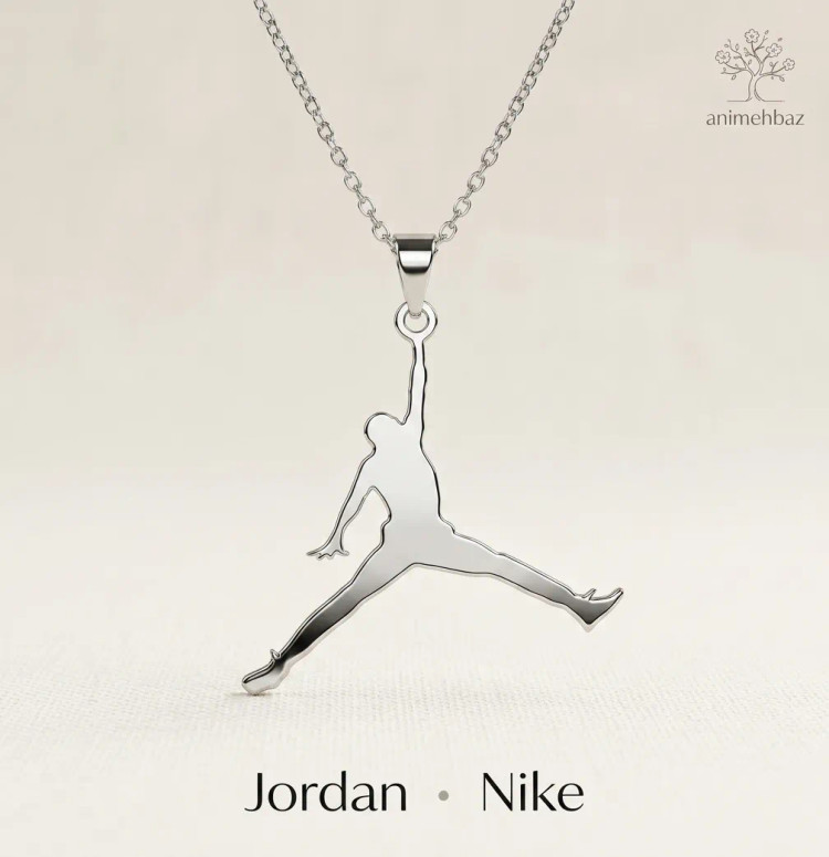 گردنبند بسکتبال NBA طرح جردن Jumpman نقرهای
