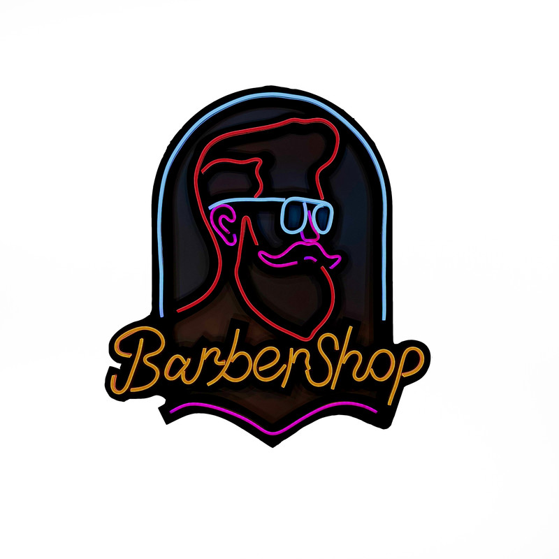 چراغ دیواری مدل نئونی طرح Barber Shop