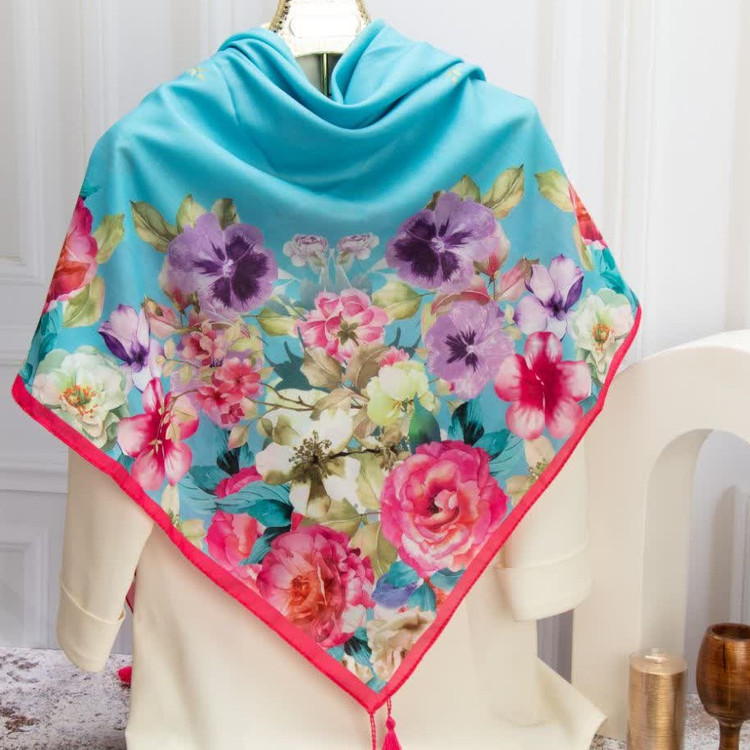 روسری مجلسی زنانه نخی طرحدار