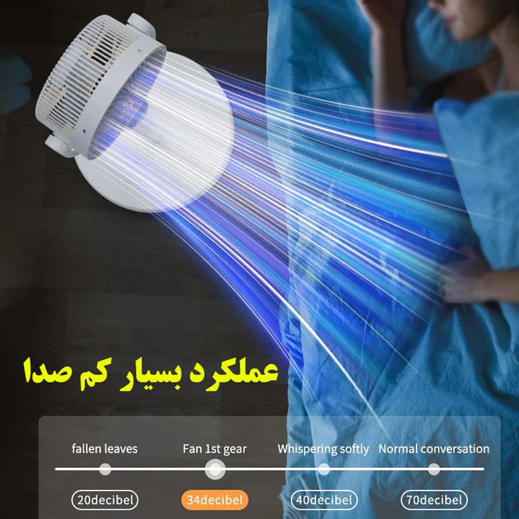 پنکه شارژی مدل ایستاده و رومیزی کد FZM-11 ظرفیت 8000 میلی آمپر ساعت