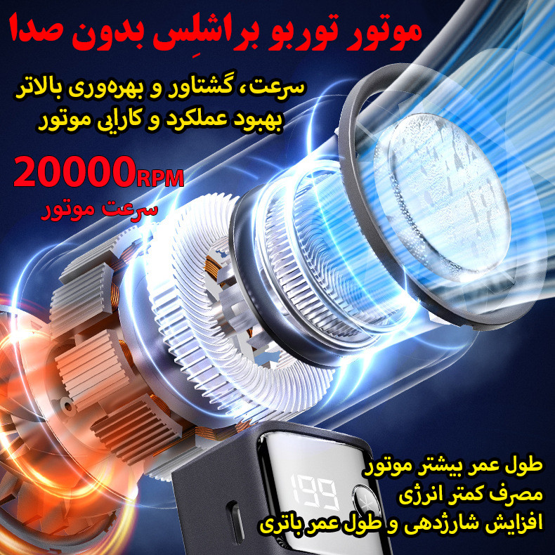 پنکه شارژی مدل سرمایش دار کد JF132 ظرفیت 4000 میلی آمپر ساعت