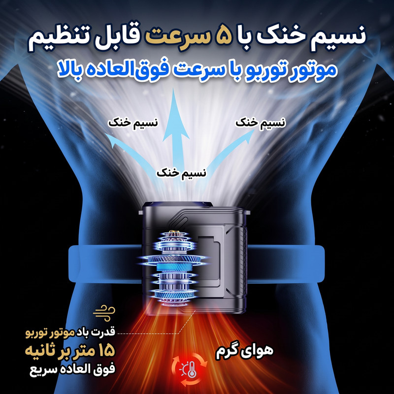 پنکه شارژی مدل کمپینگ کد K809 ظرفیت 6000 میلی آمپر ساعت