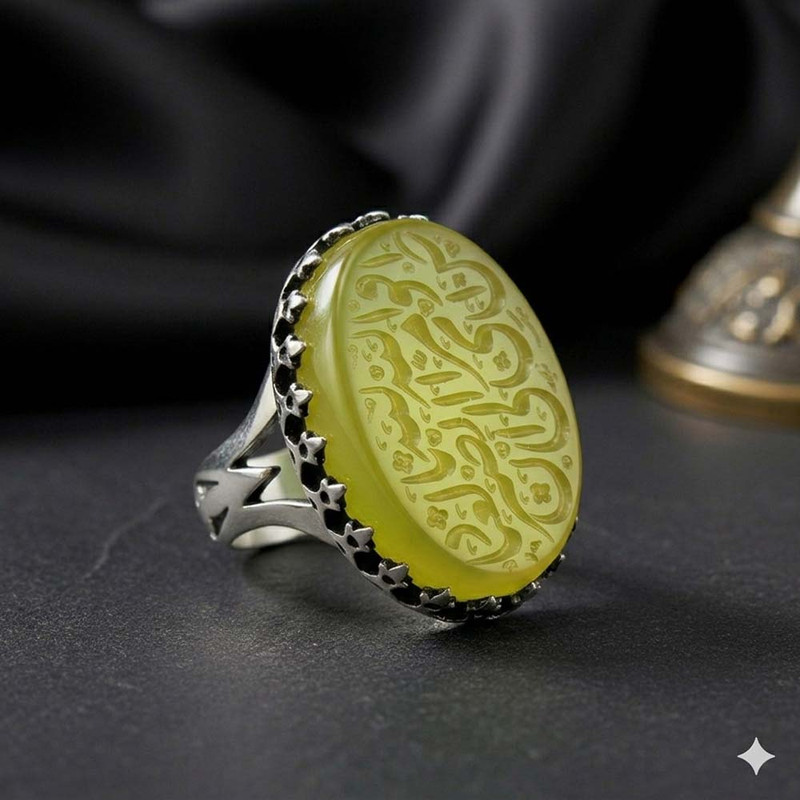 انگشتر نقره شرف الشمس مردانه مدل طرح حکاکی افوض امری الی الله ان الله بصیر بالعباد کد 4651