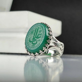 انگشتر نقره عقیق مردانه مدل سرنیزه طرح حکاکی یا علی (ع) 9129