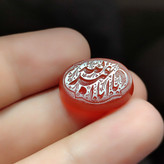 نگین عقیق قرمز حکاکی یا اباعبدلله کد 5854