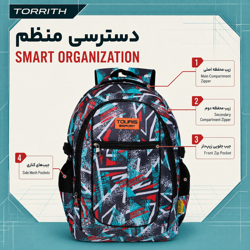 کوله پشتی ورزشی توریث مدل PKC-945