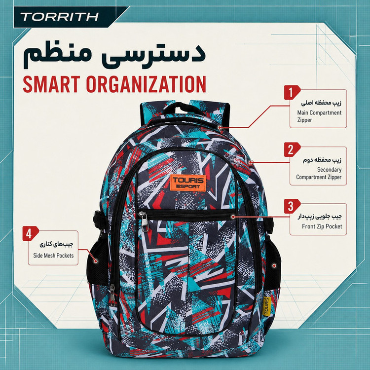 کوله پشتی ورزشی توریث مدل PKC-945