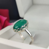 انگشتر عقیق سبز زنانه کد 4276