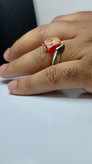 انگشتر نقطه باسنگ عقیق قرمز حکاکی علی کد 1722