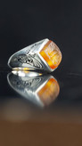 انگشتر نقطه باسنگ عقیق پرتغالی حکاکی یازهرا کد 1720