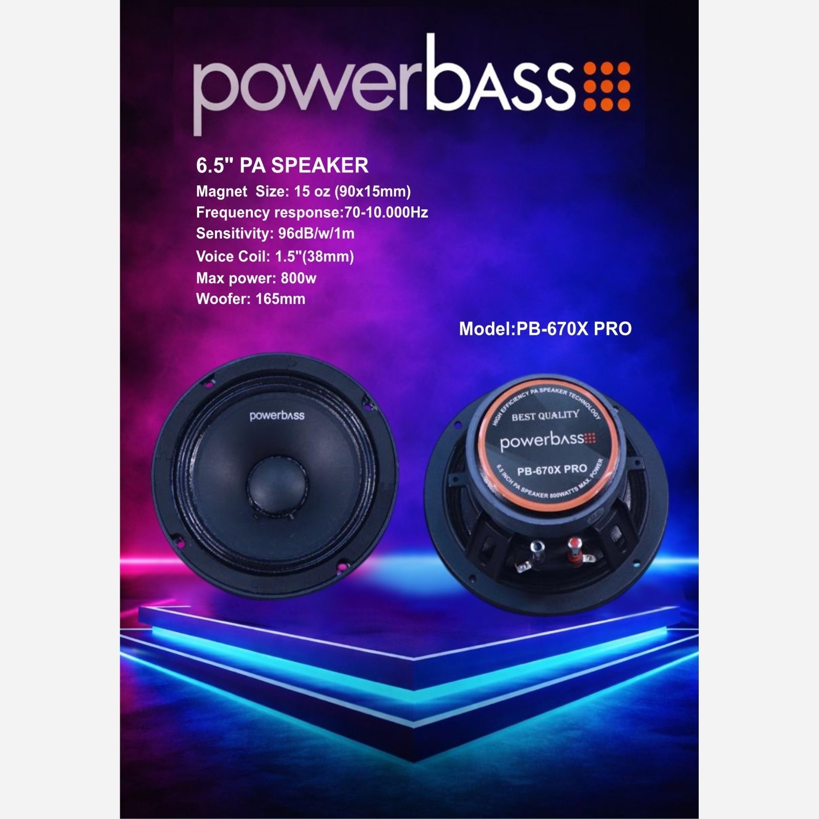 میدرنج 6 اینچ پاوربیس مدل PB-670X PRO