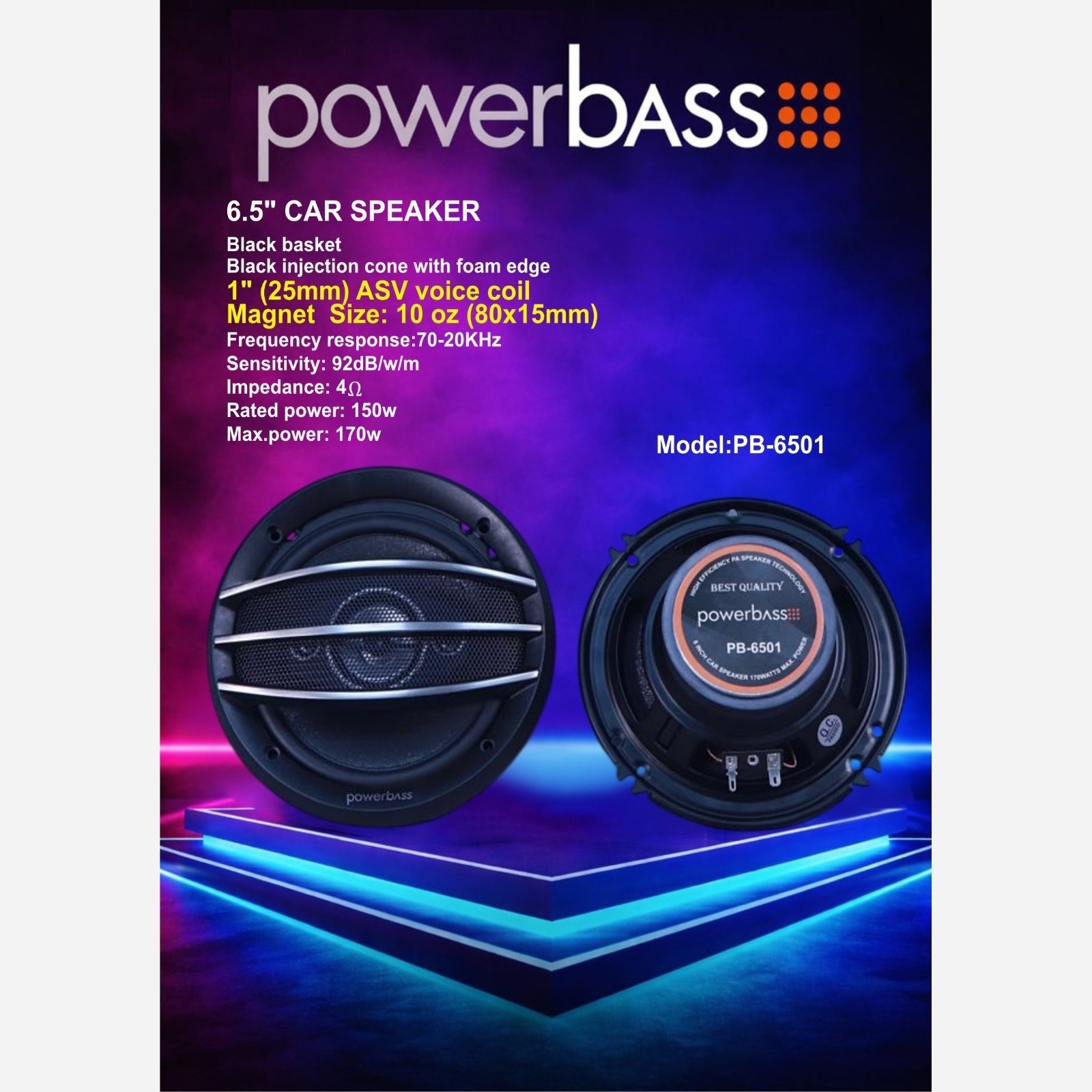 باند گرد 6 اینچ پاوربیس مدل PB-6501
