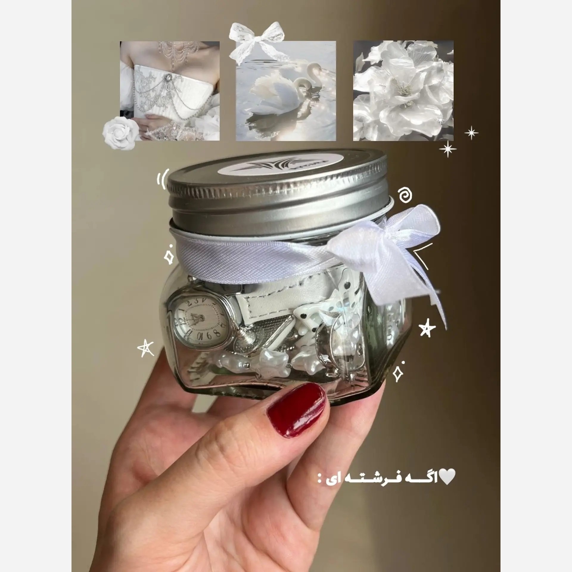 پک هدیه شیشه اکسسوری 10 عددی پینترستی رویایی با متریال وارداتی خاص جذاب فانتزی کیوت کادو هدیه تولد با اشانتیون رایگان