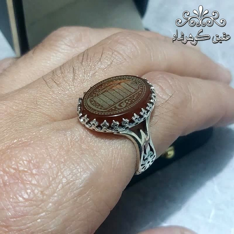 انگشتر عقیق قرمز اصل چهارقل