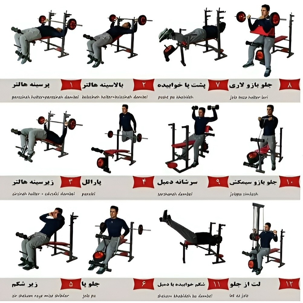 دستگاه بدنسازی 3 تا 52 کاره تاشو خانگی پروفیل 40 تا 60 (خرید قسطی و پس کرایه)