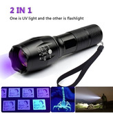 چراغ قوه فرابنفش (UV) اورجینال زوم دار و دوحالته شارژی اصلی
