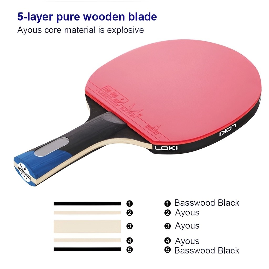 راکت پینگ پنگ لوکی کربن دار اورجینال 2 تا 7 ستاره (ارسال رایگان و خرید قسطی)