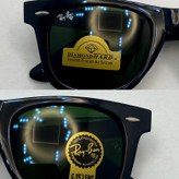 عینک آفتابی ویفرر ریبن rayban WAYFARER شیشه سنگ سبز فریم براق سایز 50 به همراه پک کامل اورجینال rb2140