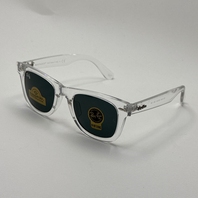 عینک ویفرر ریبن Rayban WAYFARER شفاف شیشه سنگ نشکن زد خش با پک کامل (ارسال رایگان)