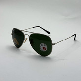 عینک ریبن خلبانی شیشه سنگ پلاریزه سبز با فریم نقره ای به همراه پک کامل ریبن کد Rayban RB 3026 (ارسال رایگان)