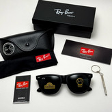 عینک آفتابی ریبن ویفرر شیشه سنگ مشکی به همراه پک کامل ریبن Rayban WAYFARER RB 2140 سایز 54 (ارسال رایگان)