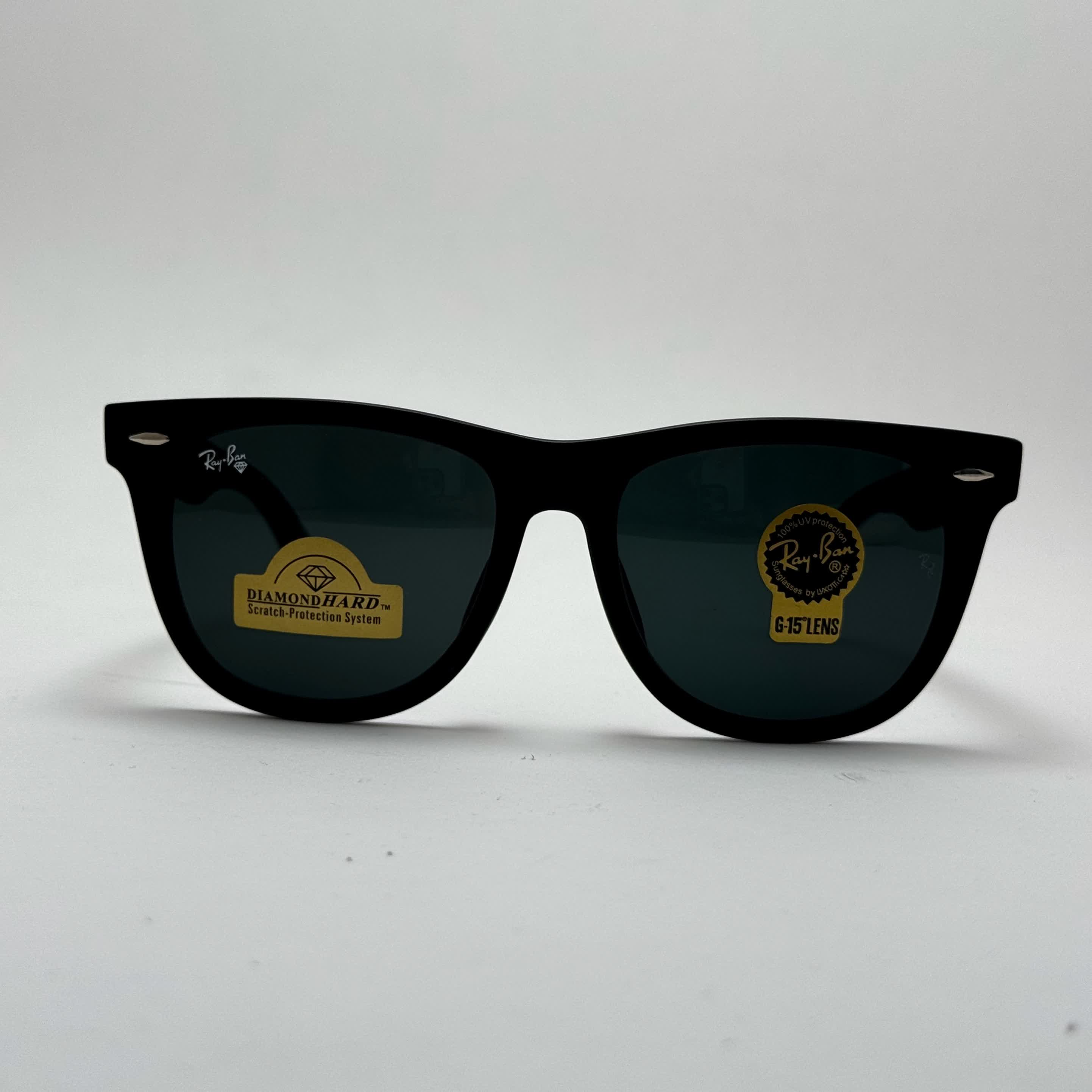 عینک آفتابی ریبن ویفرر شیشه سنگ مشکی که همراه پک کامل ریبن Rayban WAYFARER RB 2140 سایز 54 (ارسال رایگان)