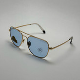 عینک آفتابی خلبانی رندولف شیشه سنگ آبی آسمانی طلایی فول پک RANDOLPH AVIATOR RE 58 24K GOLD