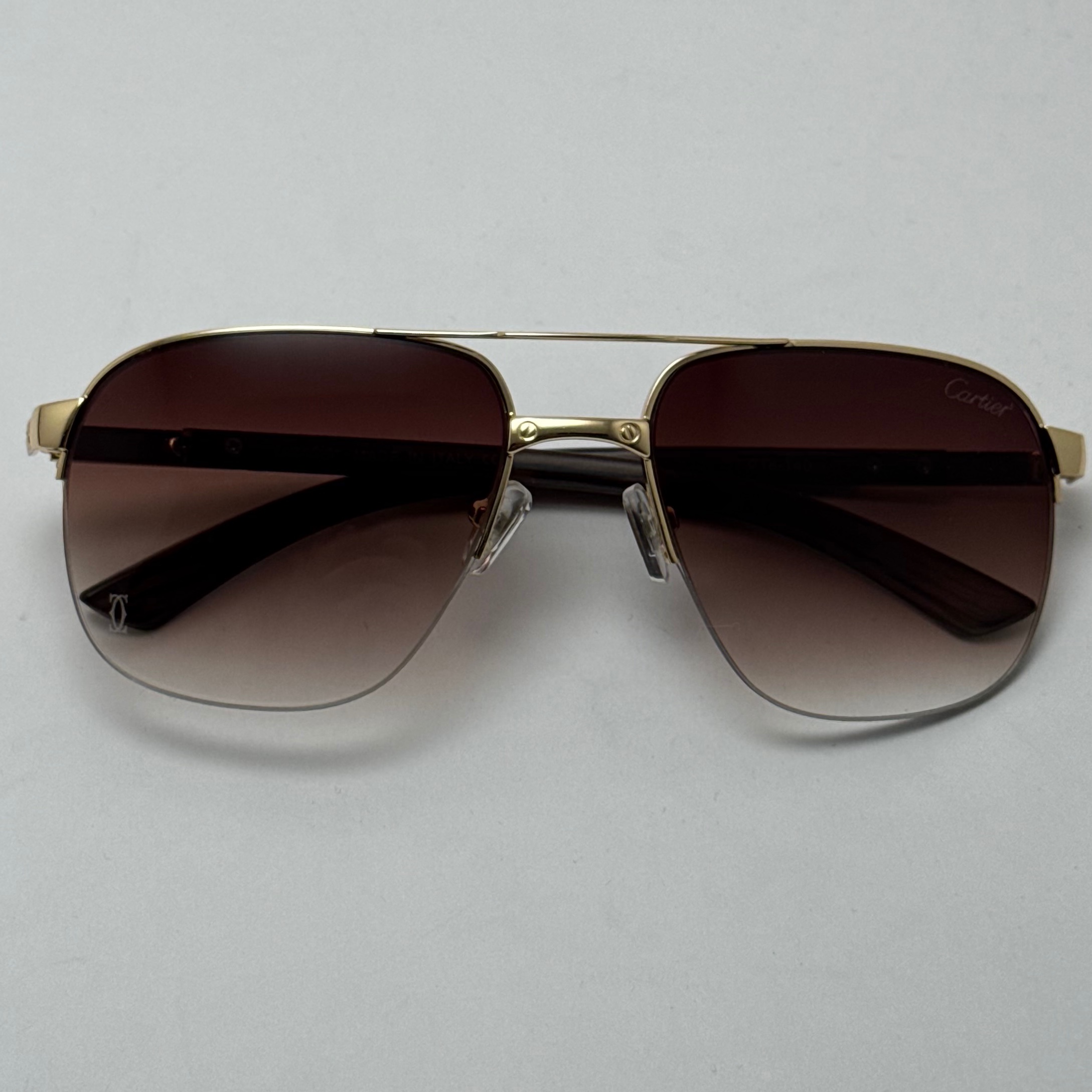 عینک آفتابی مردانه کارتیر Cartier مدل Santos قهوه ای (ارسال رایگان)