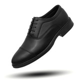 men's formal shoes black two-piece strap (پس کرایه)