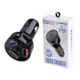 شارژر فندکی 55 وات ماشین 3 خروجی همزمان ، فست شارژ یک خروجی PD و دو خروجی USB پک دار شرکتی کیفیت بالا ایکس