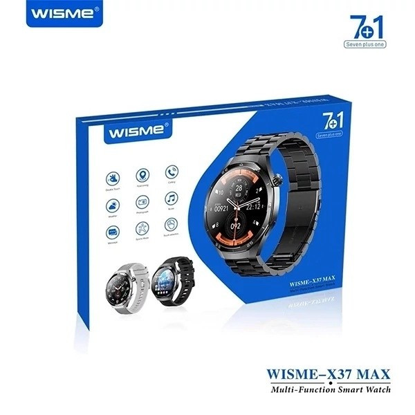 ساعت هوشمند گرد WISME-X37 MAX هفت بند با بند فلزی ورژن 2025 تمام صحفه اورجینال بالاترین کیفیت بازار پرفرووش