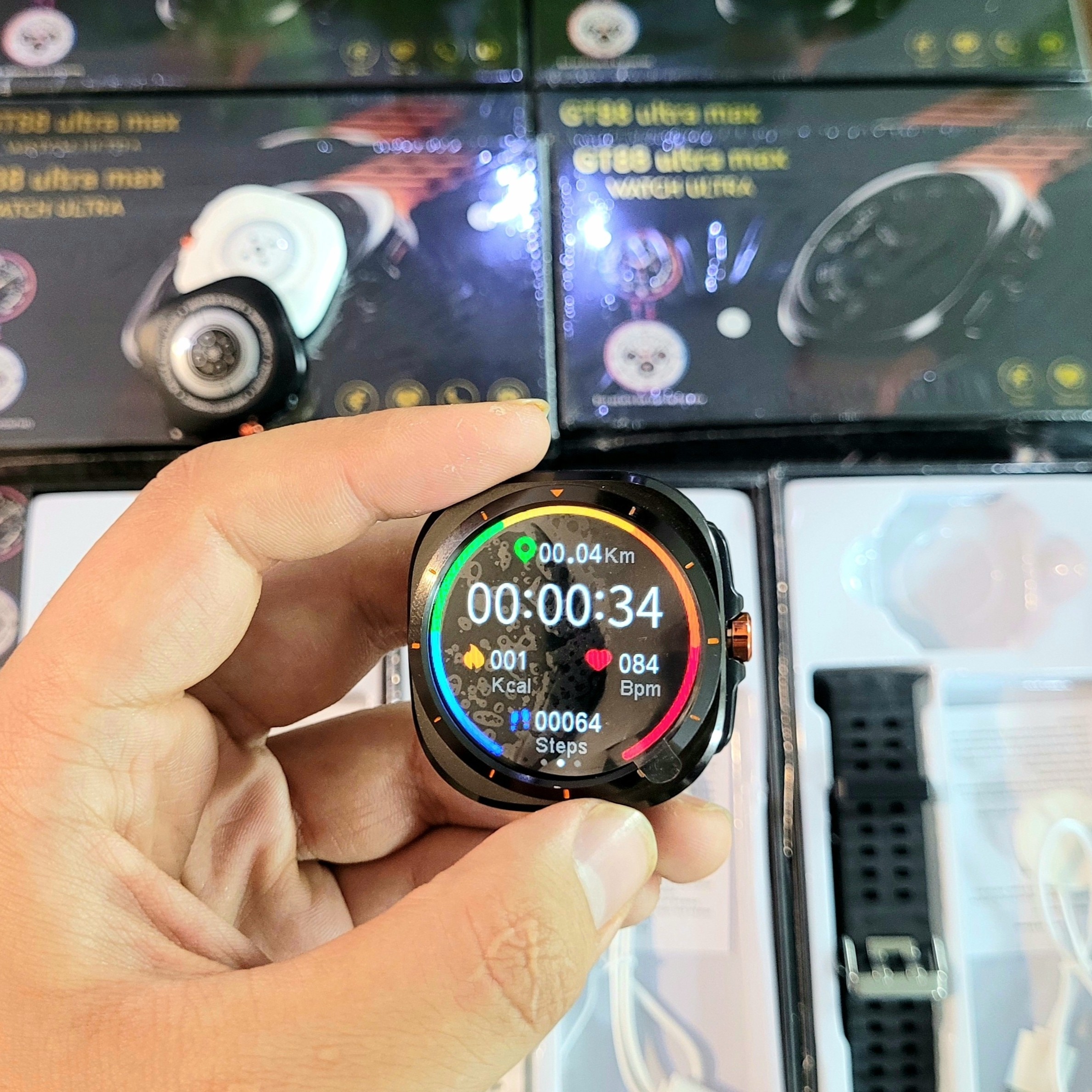 ساعت هوشمند GT88 ULTRA MAX گرد دو بند سوپر امولد بالاترین کیفیت بازار فروش تک به قیمت عمده درجه یک پرفرووش