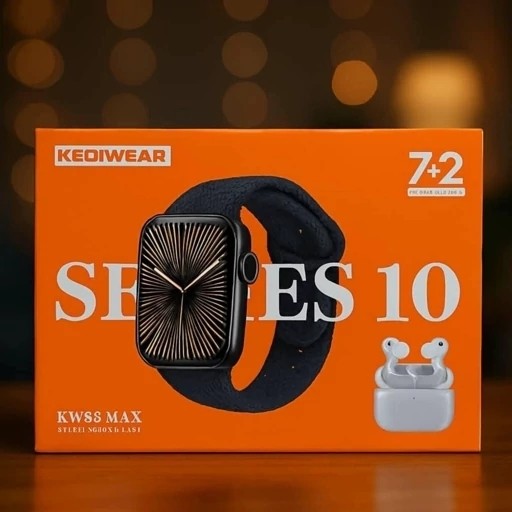 ساعت هوشمند KW55MAX هفت بند همراه با ایرپاد ورژن 2026 تمام صحفه اورجینال (کامل ترین پک ساعت پرفرووش