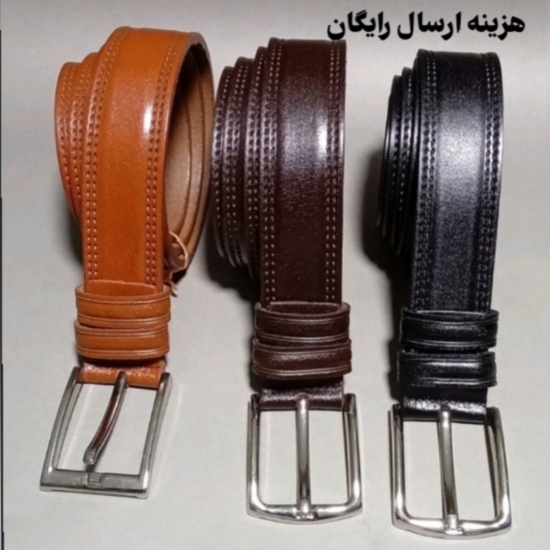 کمربند مردانه چرم طبیعی کمربند چرم طبیعی گاومیش با بسته بندی شکیل و اشانتیون داخل جعبه