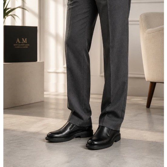 کفش مردانه چرم طبیعی vip ( کد628 ) با کف طبی