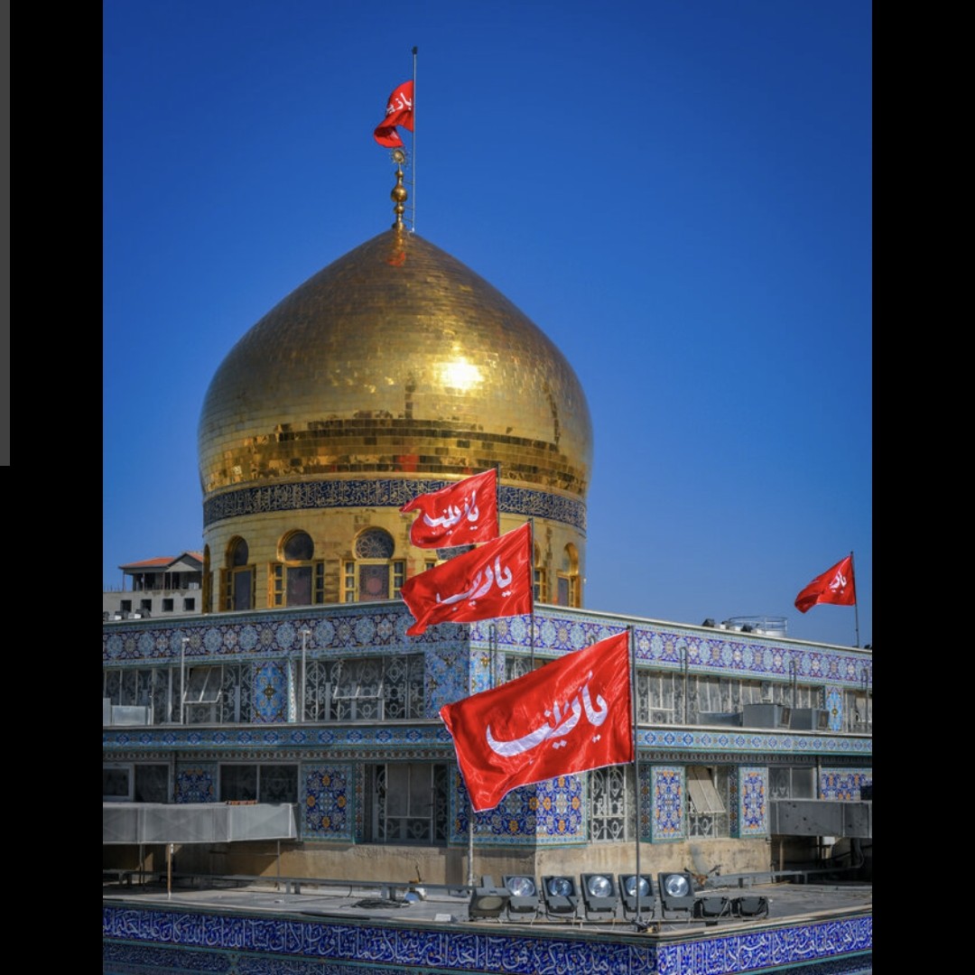 پرچم حرم حضرت زینب طرح پرچم گنبد متبرک به پرچم گنبد اصلی و صحن حرم با جعبه نفیس،،