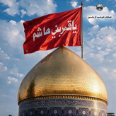 پرچم تحت القبه متبرک ضریح حرم حضرت عباس متبرک به ضریح (سوغات حرم همراه بارکد اصالت ازالعتبه العباسیه 150در220 ویژه ایام