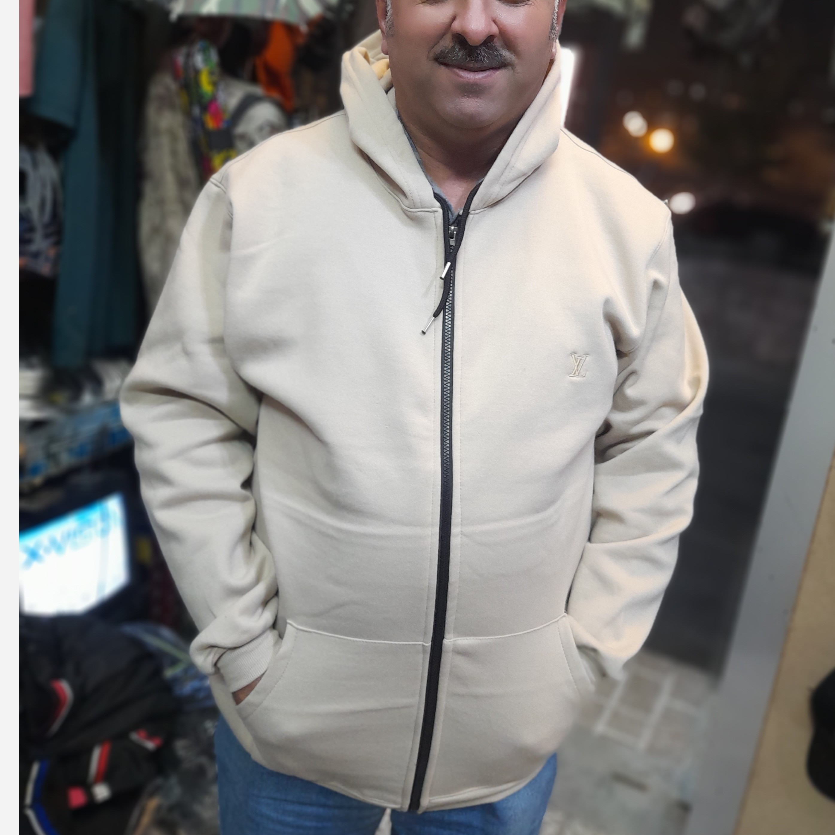 سویشرت مردانه سایز بزرگ زیپدار کلاه دار هودی زیپدار سایز بزرگ مردانه سویشرت رستمی