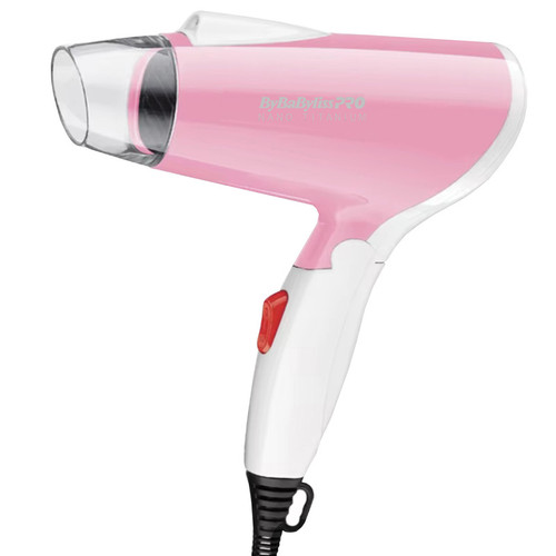سشوار مسافرتی بای بابیلیس پرو مدل BP-1030 با توان 1600 وات، موتور AC، تنظیمات دو حالته دما و دو سرعته، سری حجمدهنده، وزن 300 گرم، دسته تاشو و خشککن ملایم